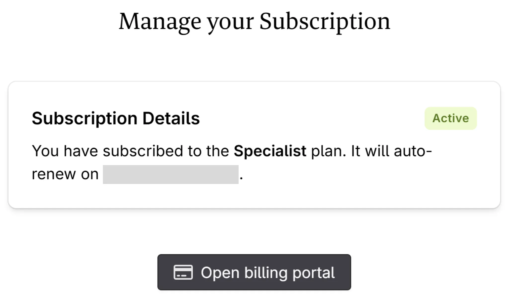 Manage subscriptions