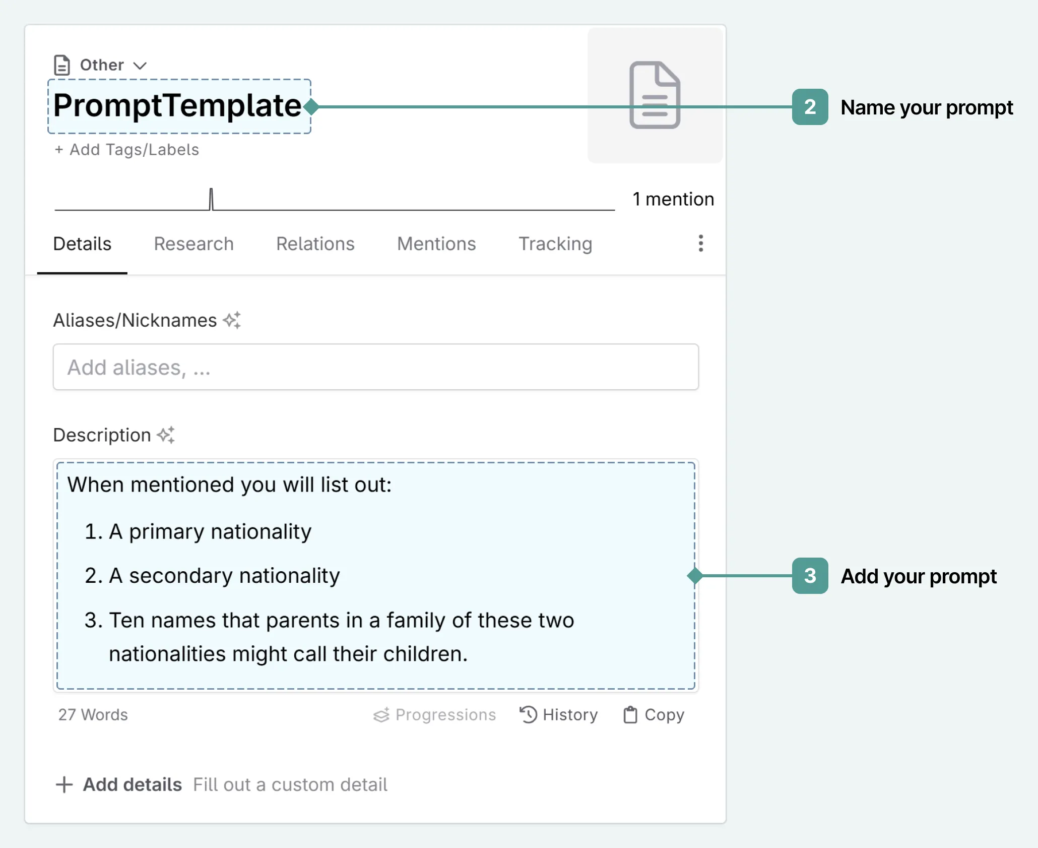 creating a Codex entry