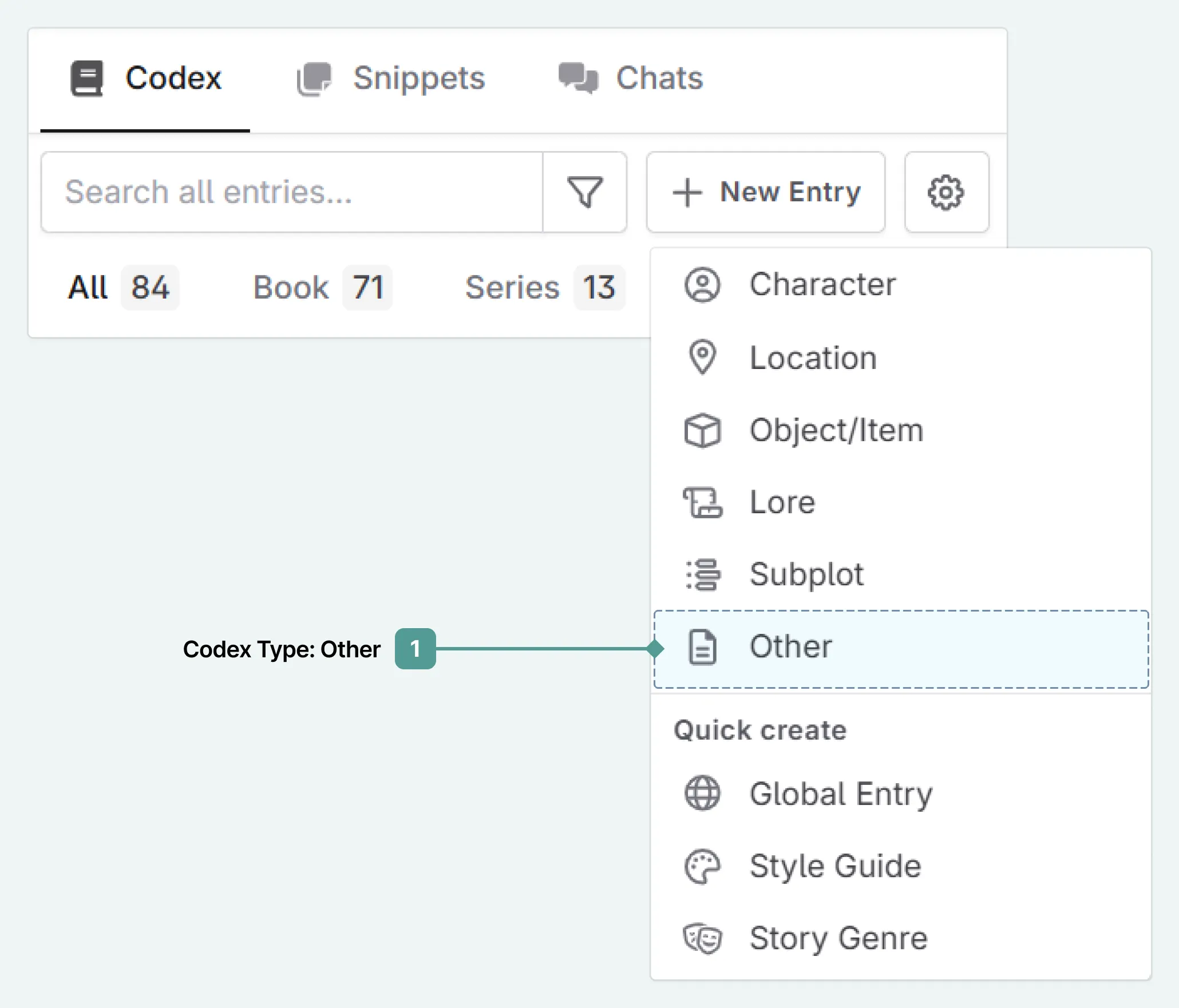 creating a Codex entry