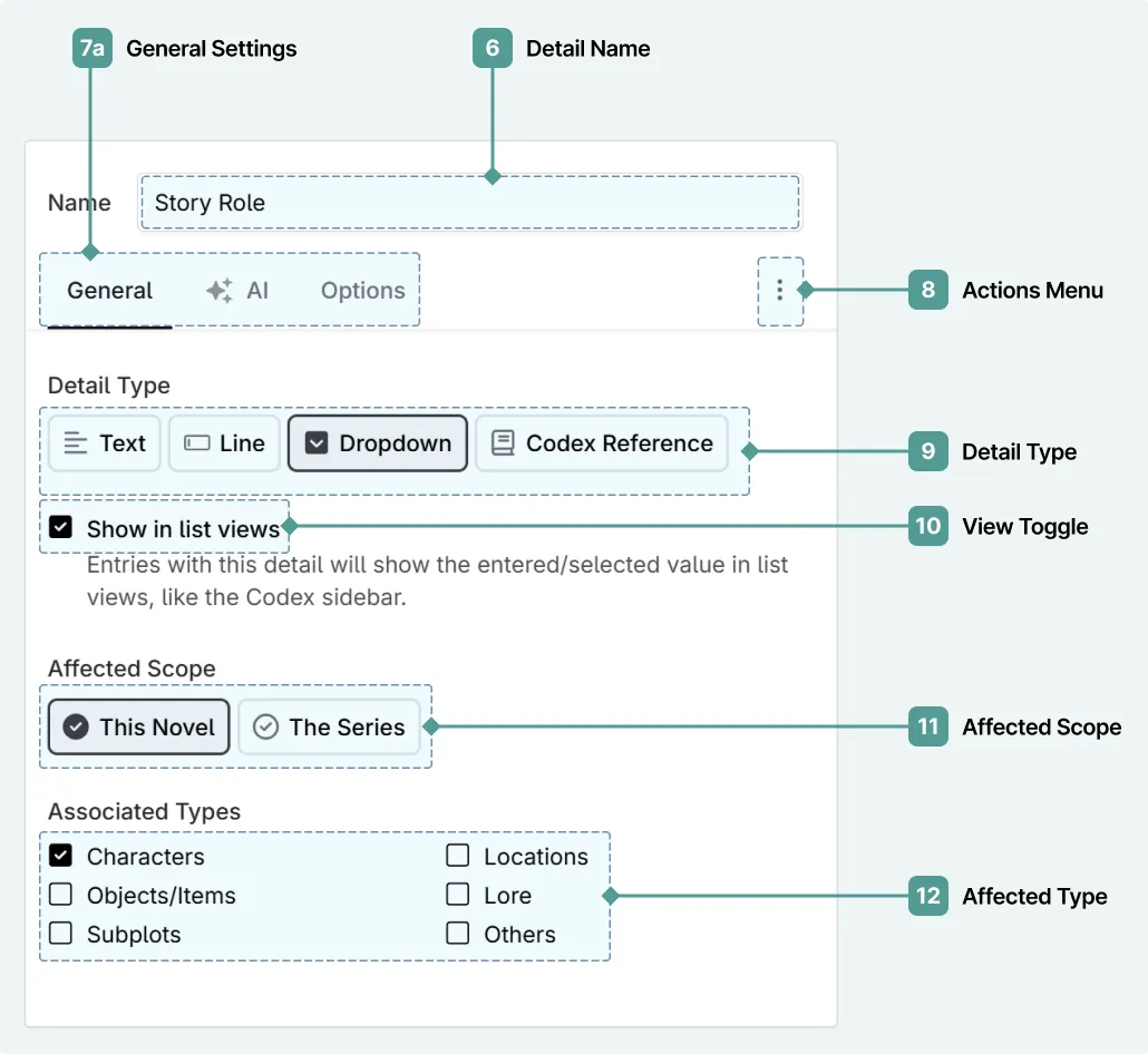 Codex details modal 2-General tab