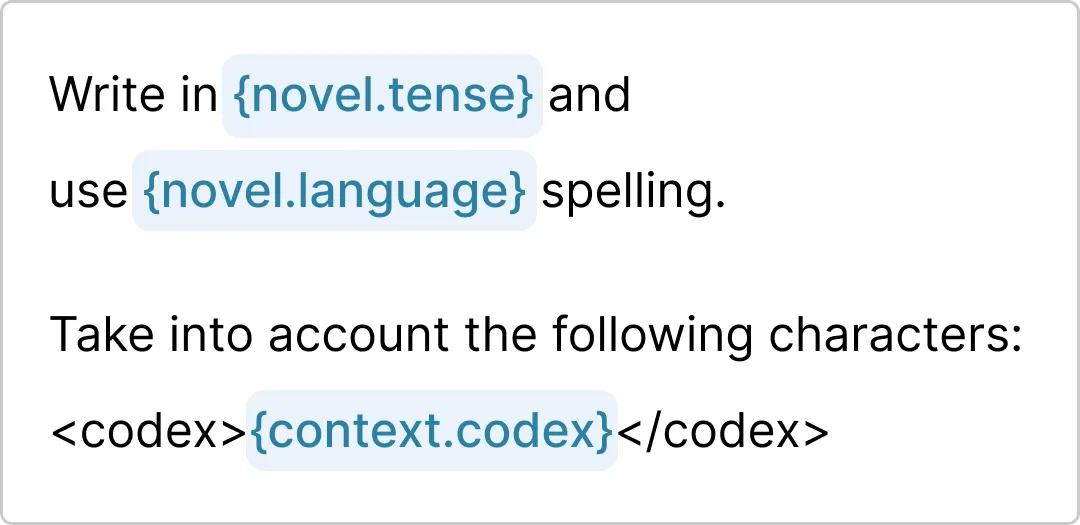 Using variables in the custom prompting syntax