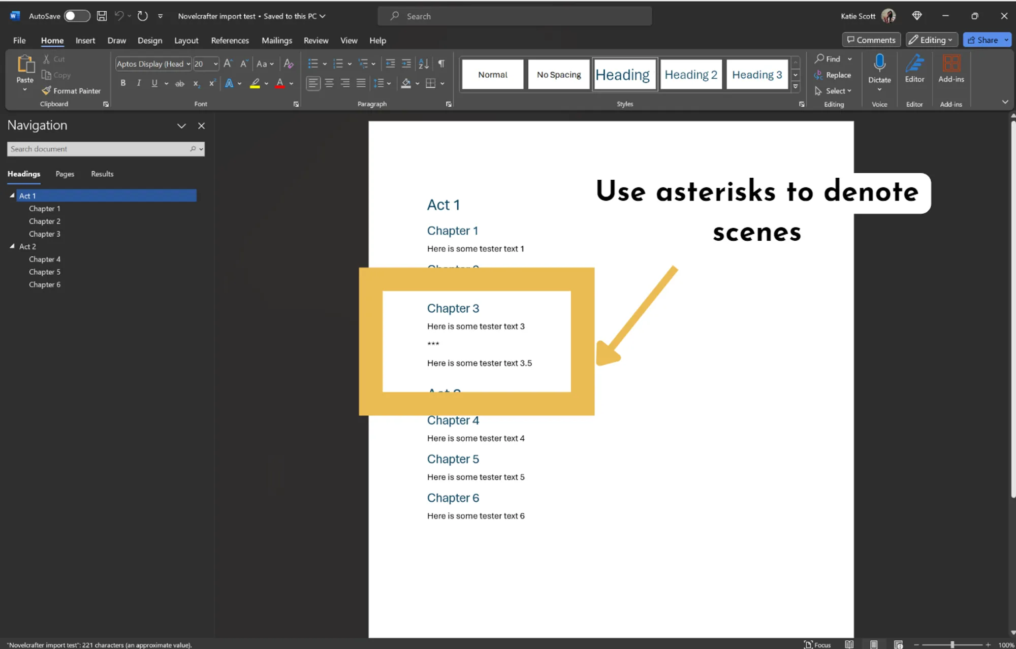 Word Sample format