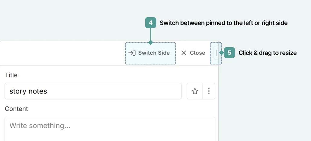 how to pin snippets in Novelcrafter