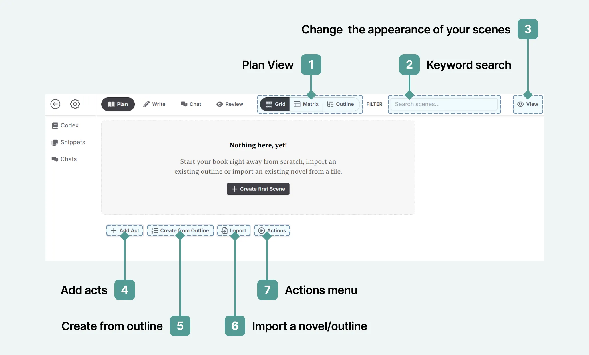 Overview of the plan interface