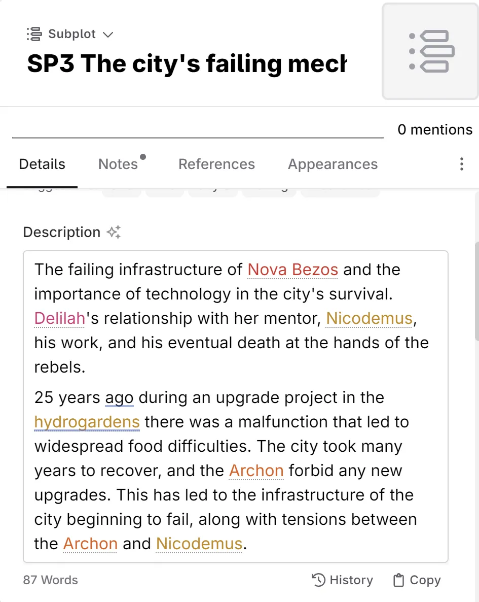 Example description of a subplot