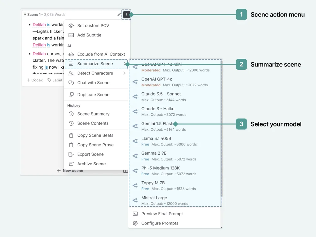 Image showing how to update your scene summaries